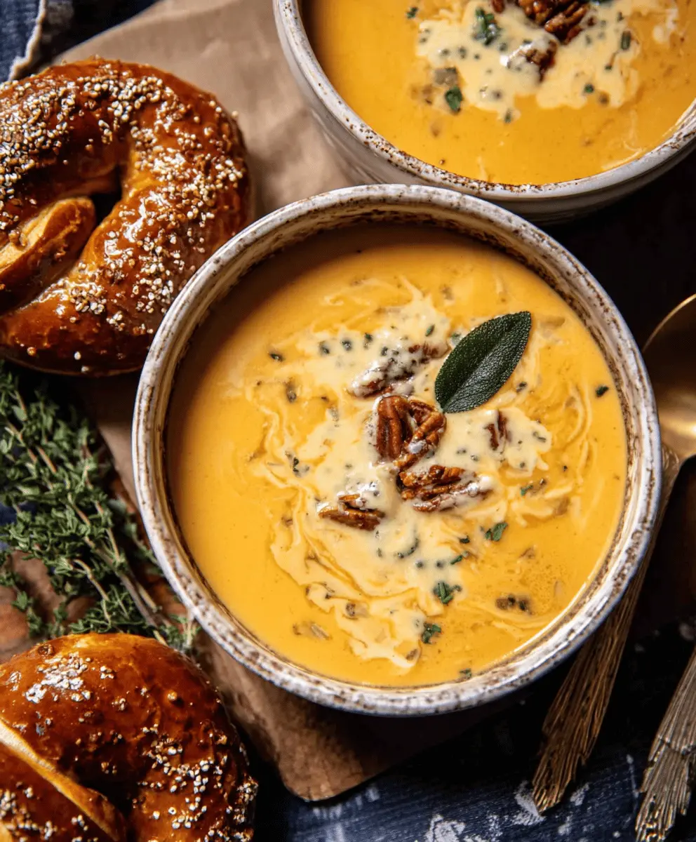 Creamy Brie and Cheddar Butternut Squash Soup
