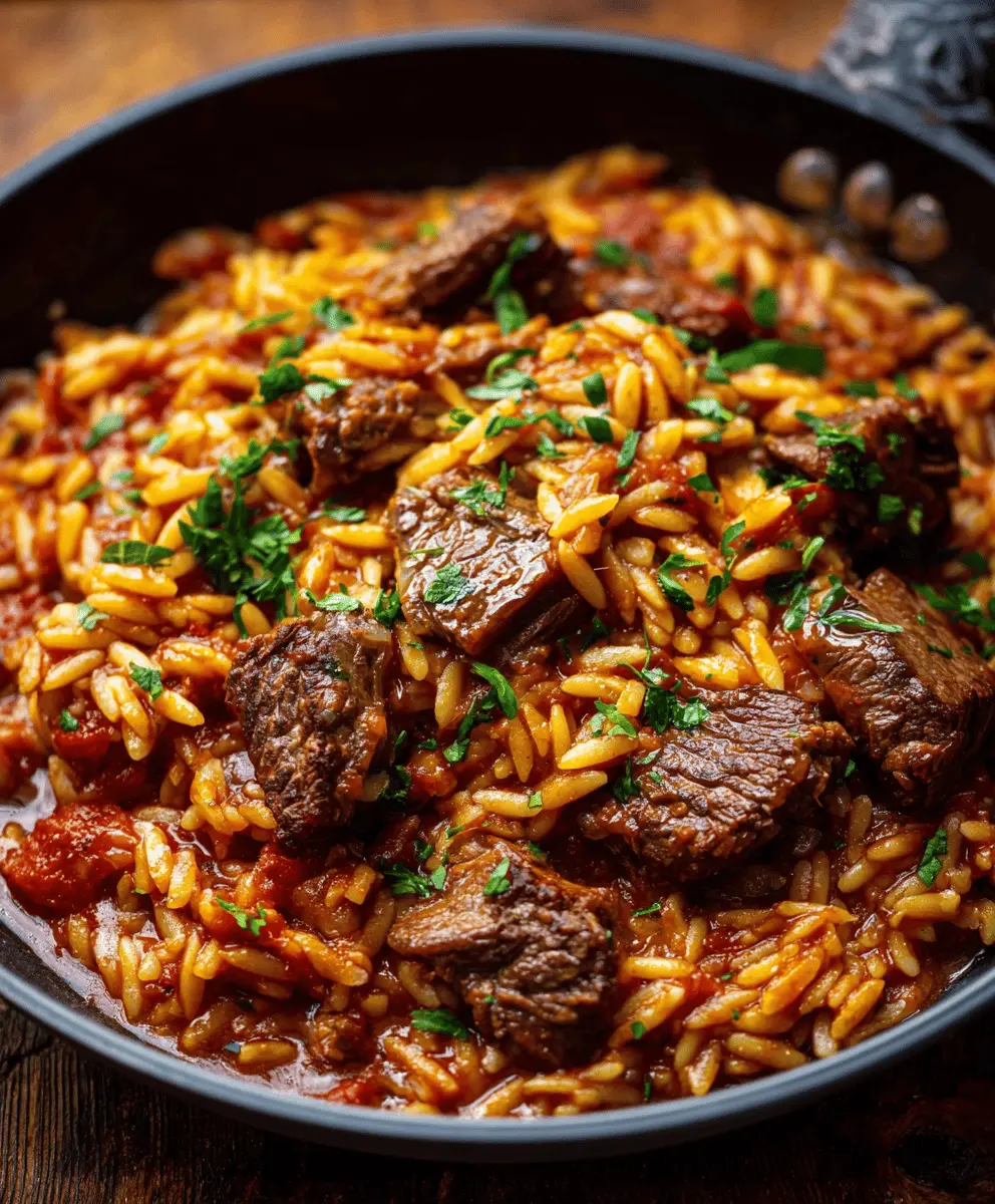 Classic Beef Giouvetsi with Tender Orzo