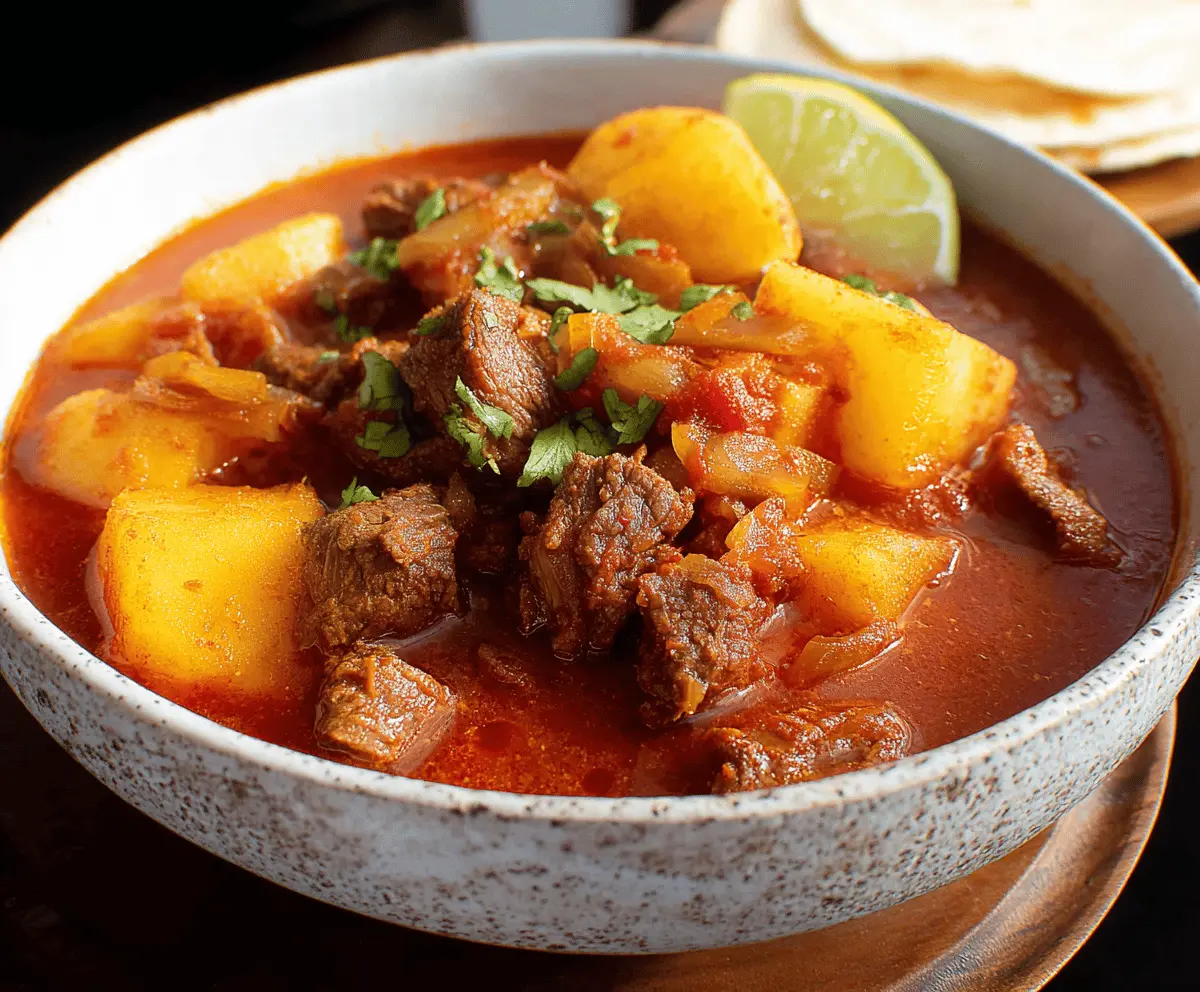 Hearty Mexican Caldillo Beef Stew