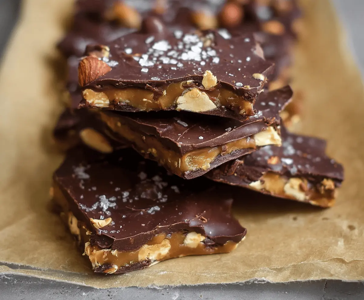 Easy 4-Ingredient Snickers Date Bark Recipe