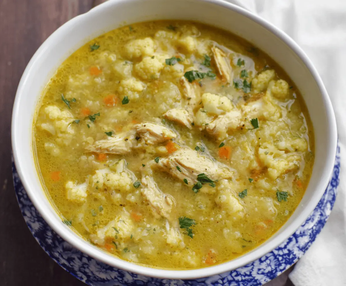30-Minute Cauliflower Chicken Soup