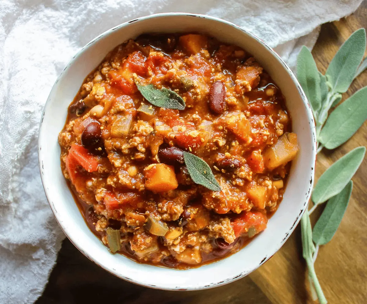 Apple Sage Turkey Chili