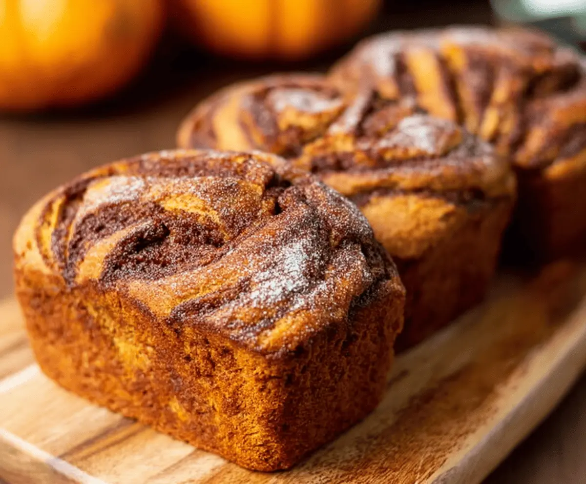 Cinnamon Swirl Pumpkin Bread Mini Loaves