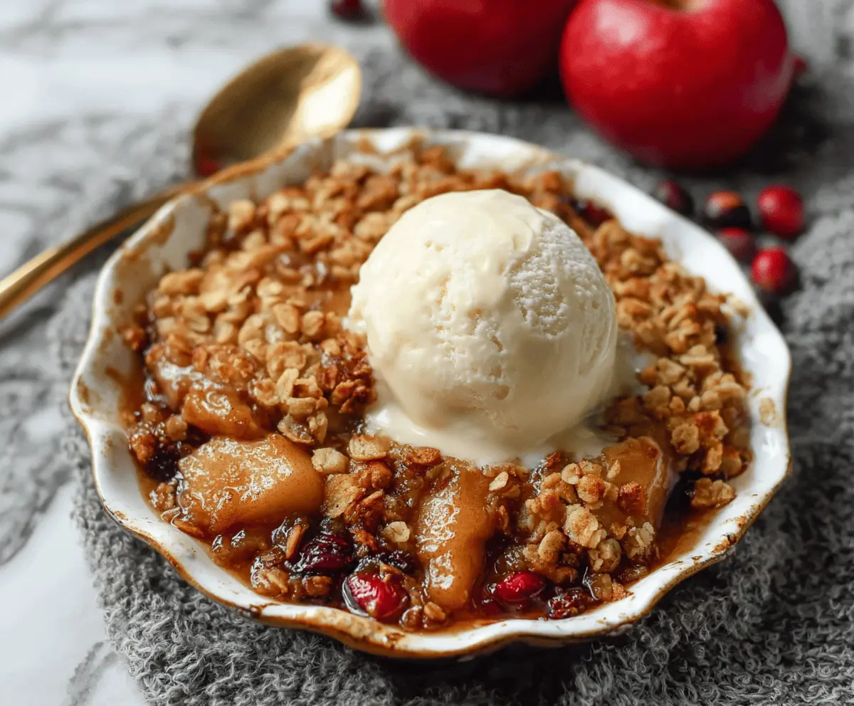Delicious gluten-free apple crisp topped with golden, crispy topping and fresh apple slices, perfect for a healthy dessert.