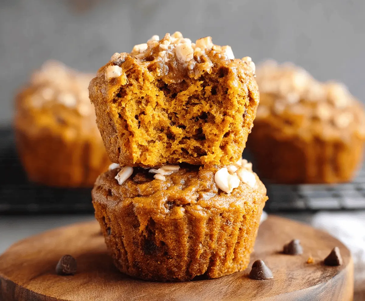 Delicious homemade healthy pumpkin muffins with a golden crust and moist interior, perfect for a nutritious snack or breakfast