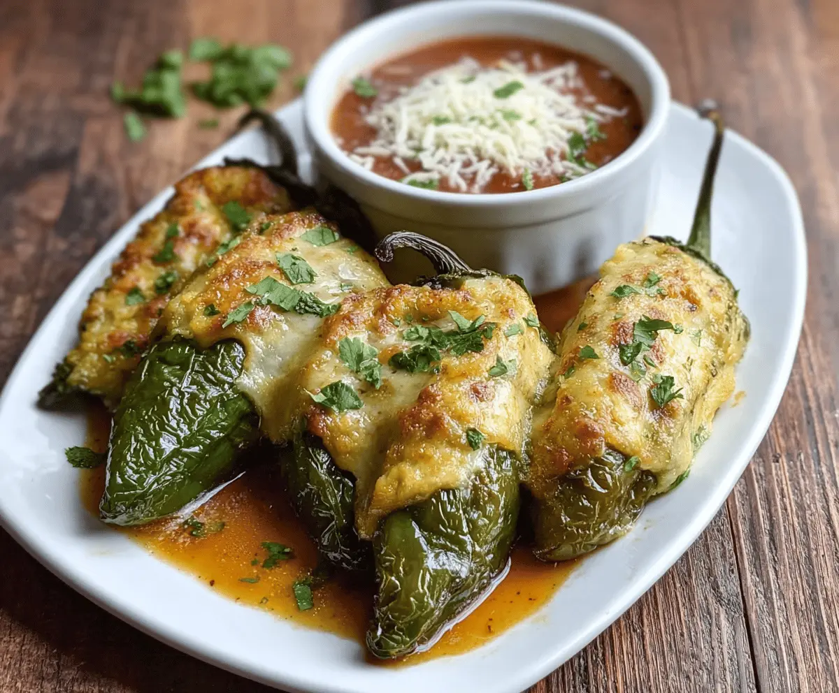 Delicious homemade Hatch Chile Rellenos with melted cheese and roasted Hatch chiles, served on a plate for a flavorful appetizer or main course.
