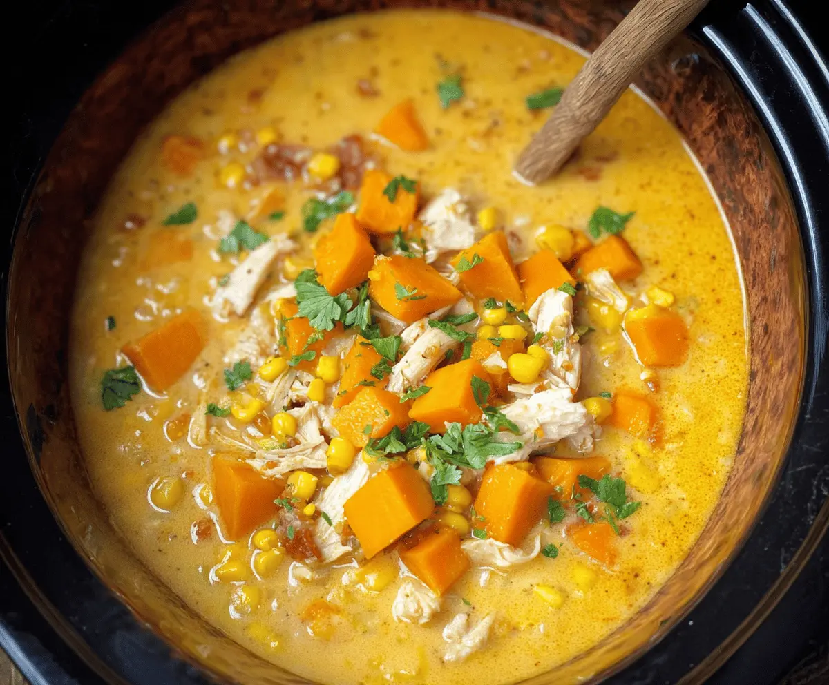 Slow Cooker Chicken and Sweet Potato Chowder