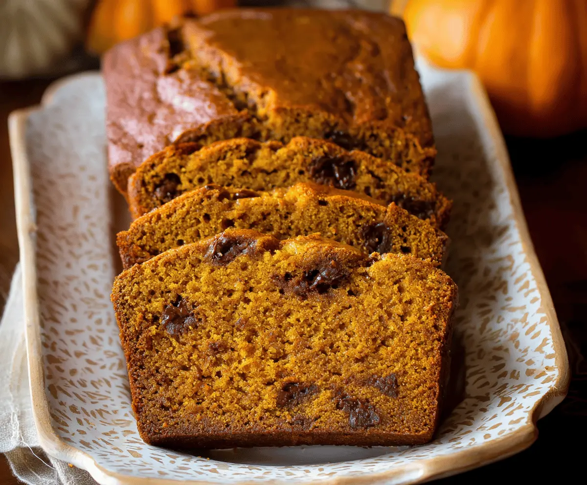 Delicious homemade sweet pumpkin spice bread topped with a sprinkle of cinnamon, perfect for fall baking.