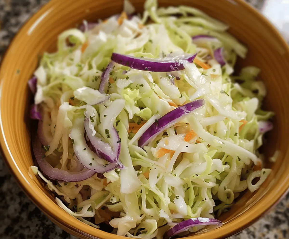 Tangy Vinegar Slaw with Cabbage and Onion
