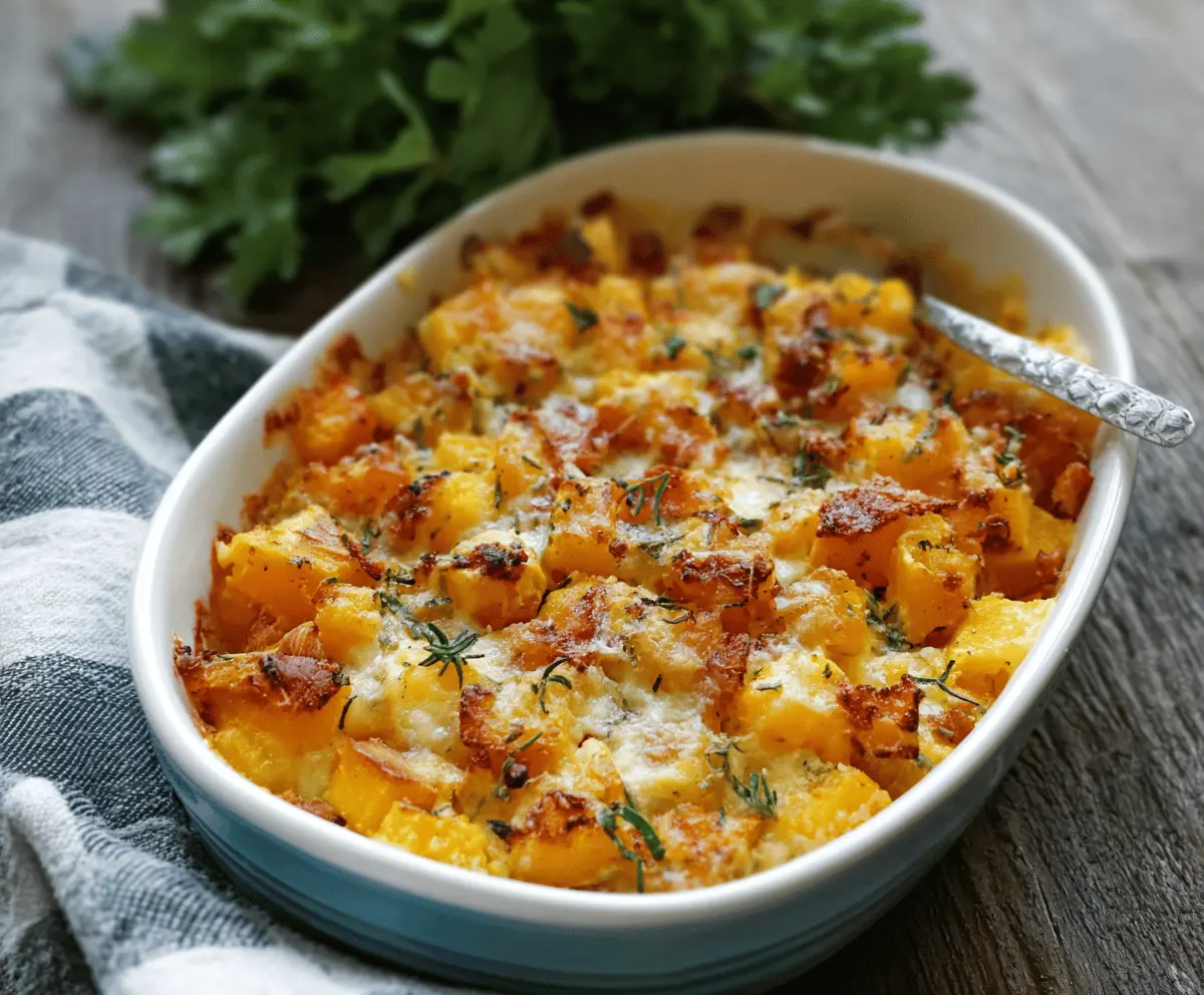 Cheesy Butternut Squash Casserole