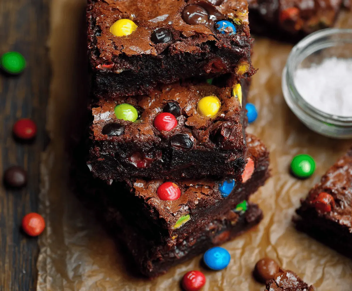 fudgy m&m brownies