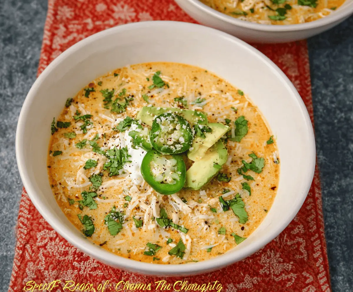 High Protein Low Carb White Chicken Chili