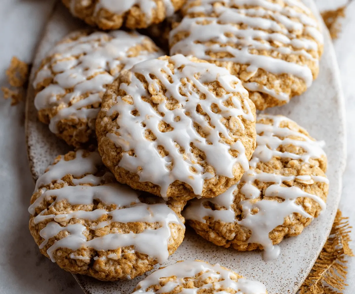 Iced Pumpkin Oatmeal Cookies