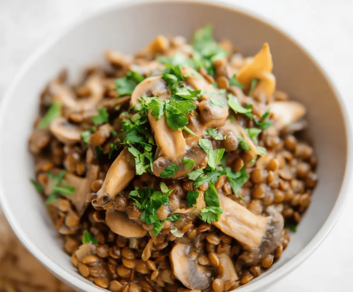 Lentil Mushroom Stroganoff