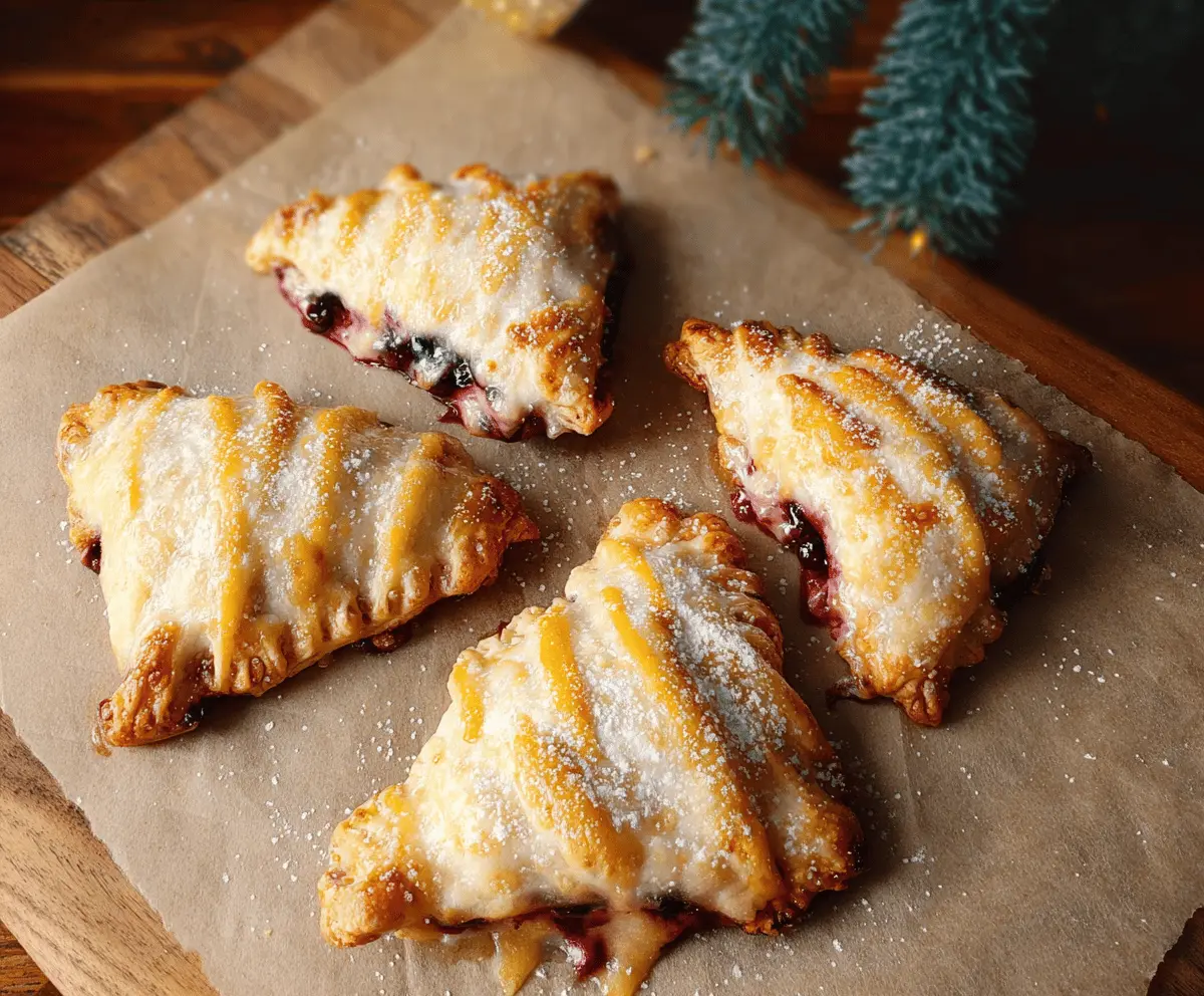 Delicious homemade blueberry hand pies with flaky crust and fresh blueberries