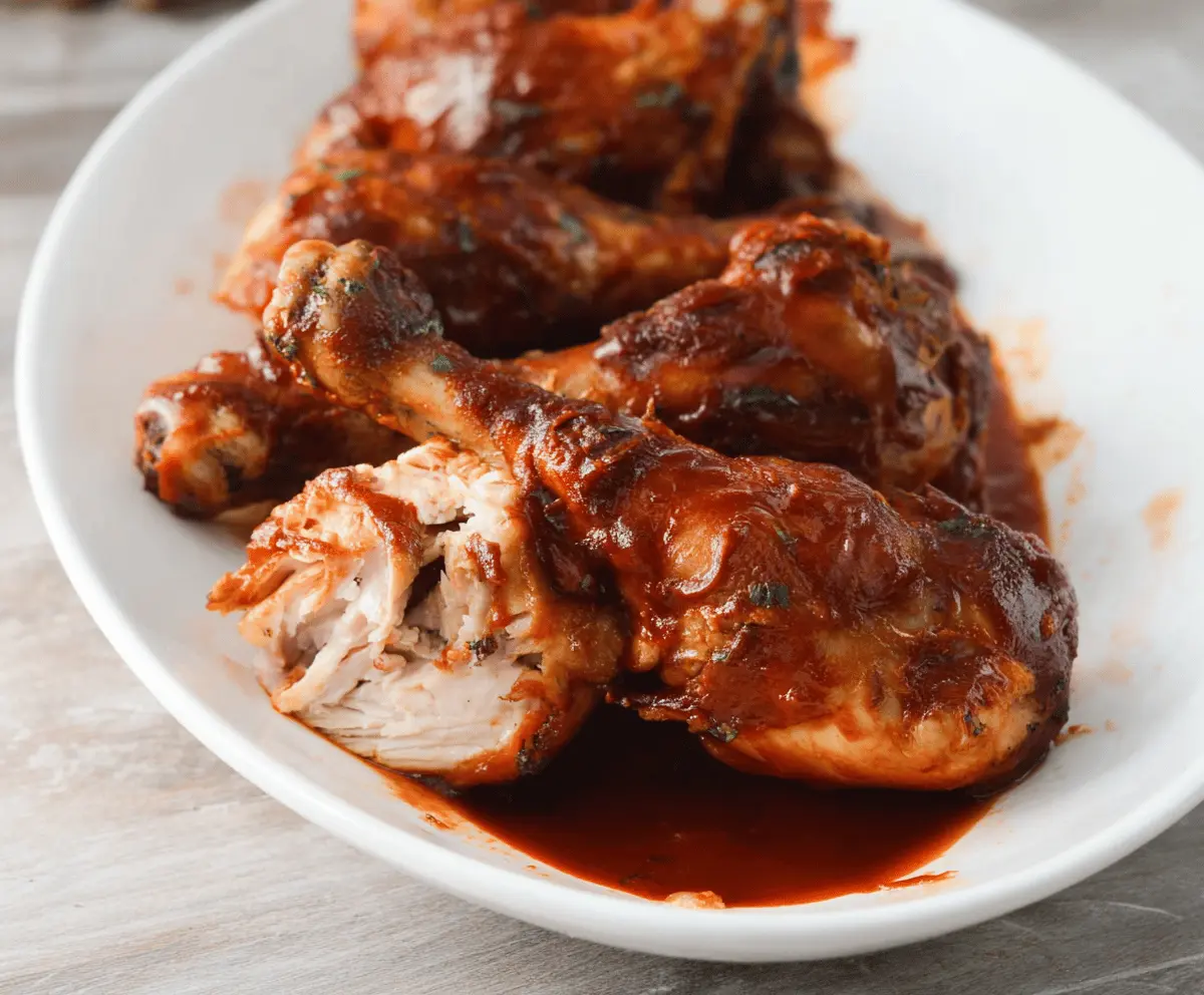 EASY Slow Cooker BBQ Chicken Legs