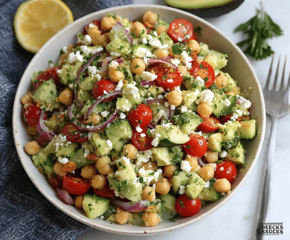 Feta Avocado Chickpea Salad