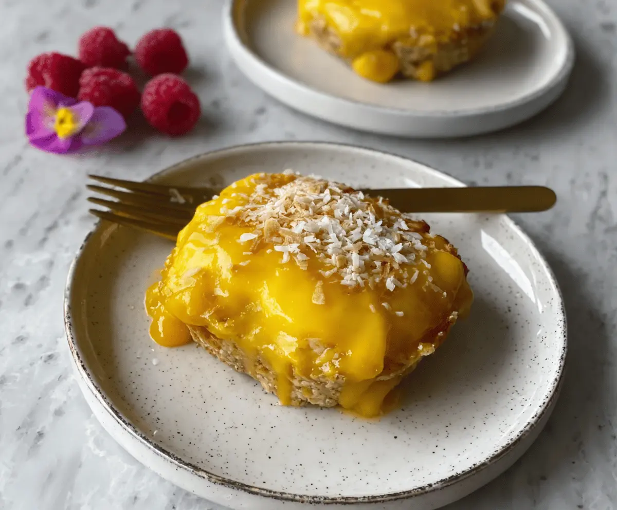 Mango Coconut Baked Oats