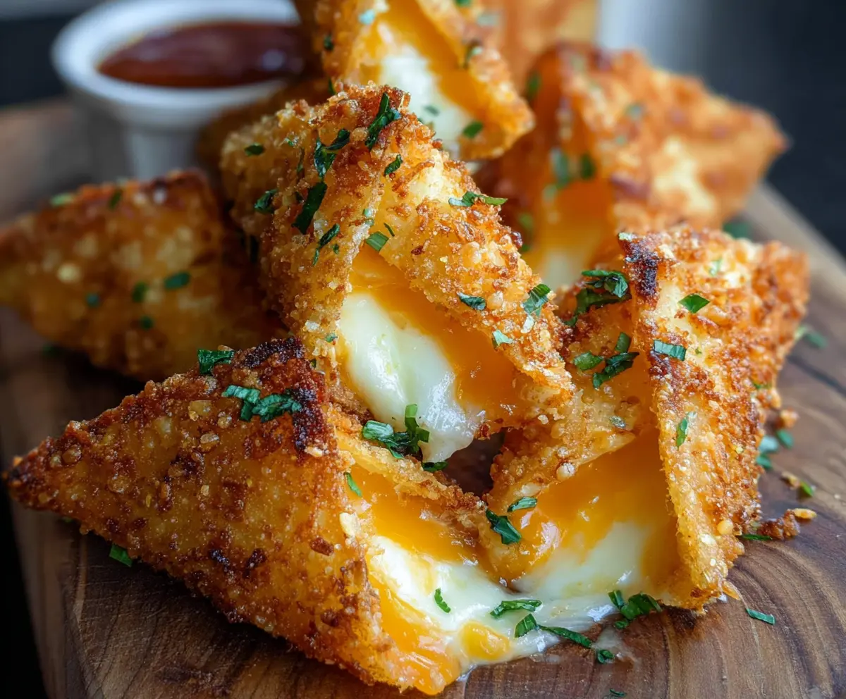 Crispy fried Doritos stuffed with melted cheese, perfect for snacks or parties.