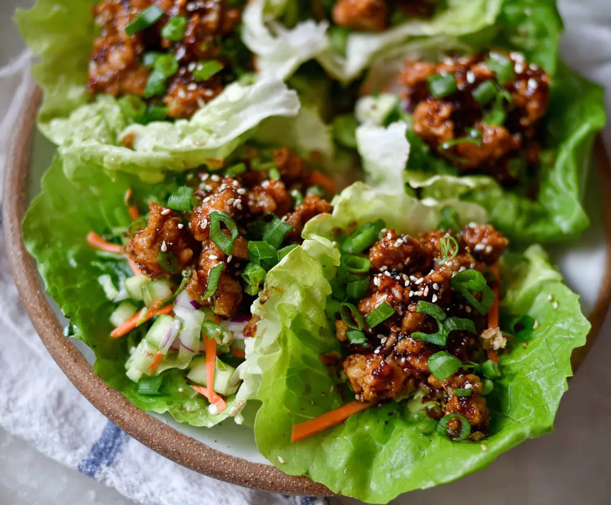 Hot Honey Chicken Lettuce Wraps