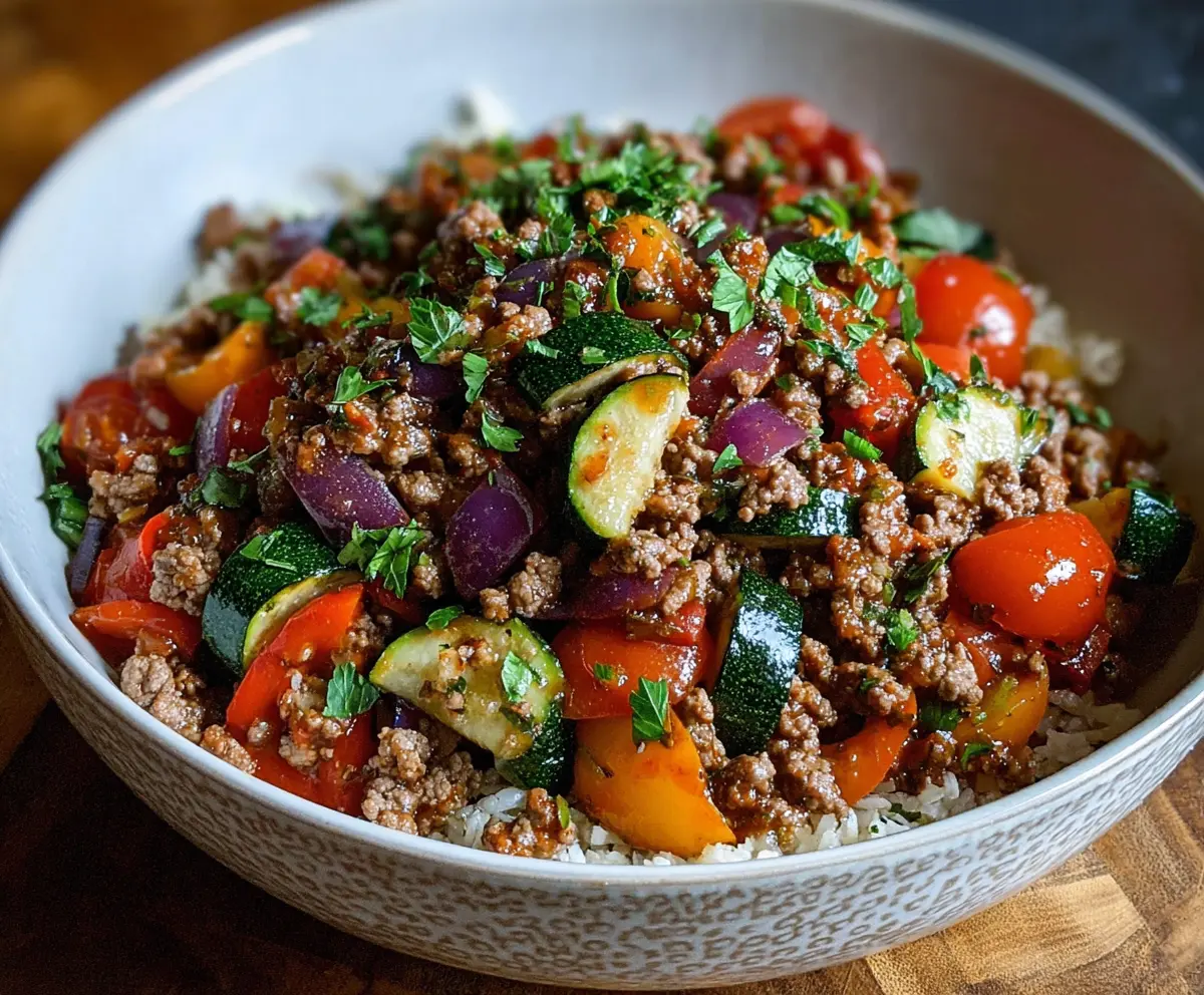 Mediterranean Ground Beef Stir-Fry