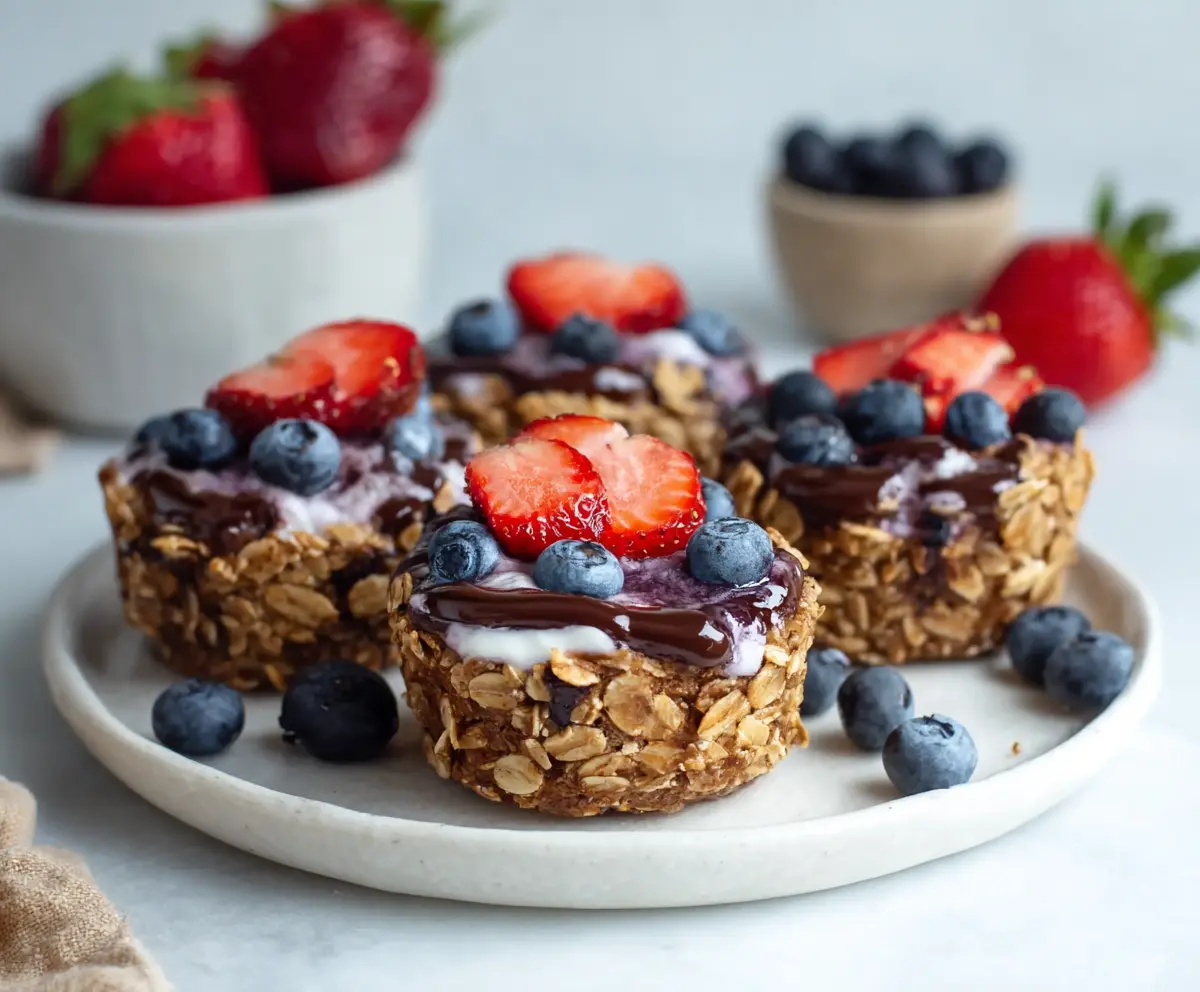 Oatmeal Cups with Acai Yogurt
