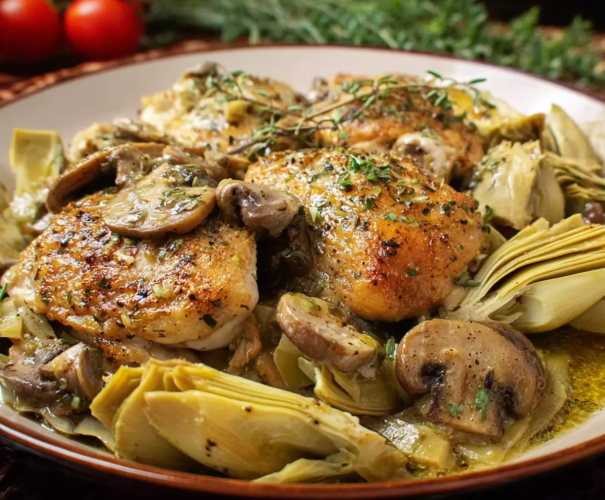 Romantic Chicken with Artichokes and Mushrooms