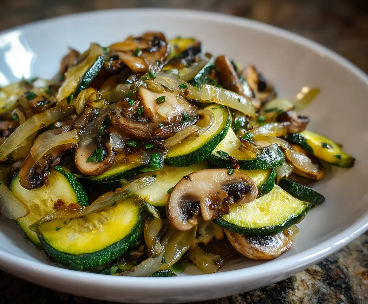Sauteed Zucchini Mushrooms And Onions