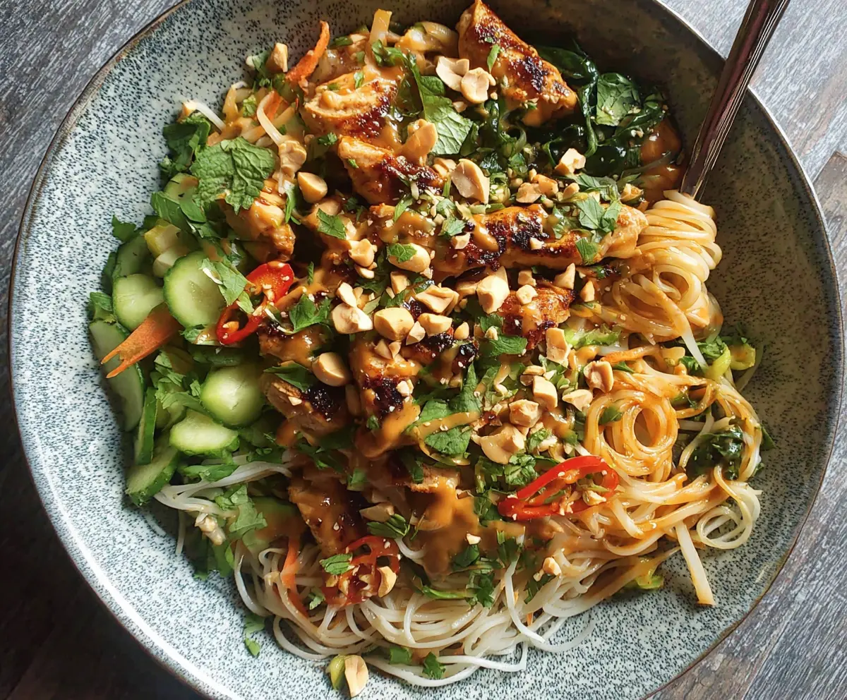 Thai Peanut Chicken Noodle Bowls