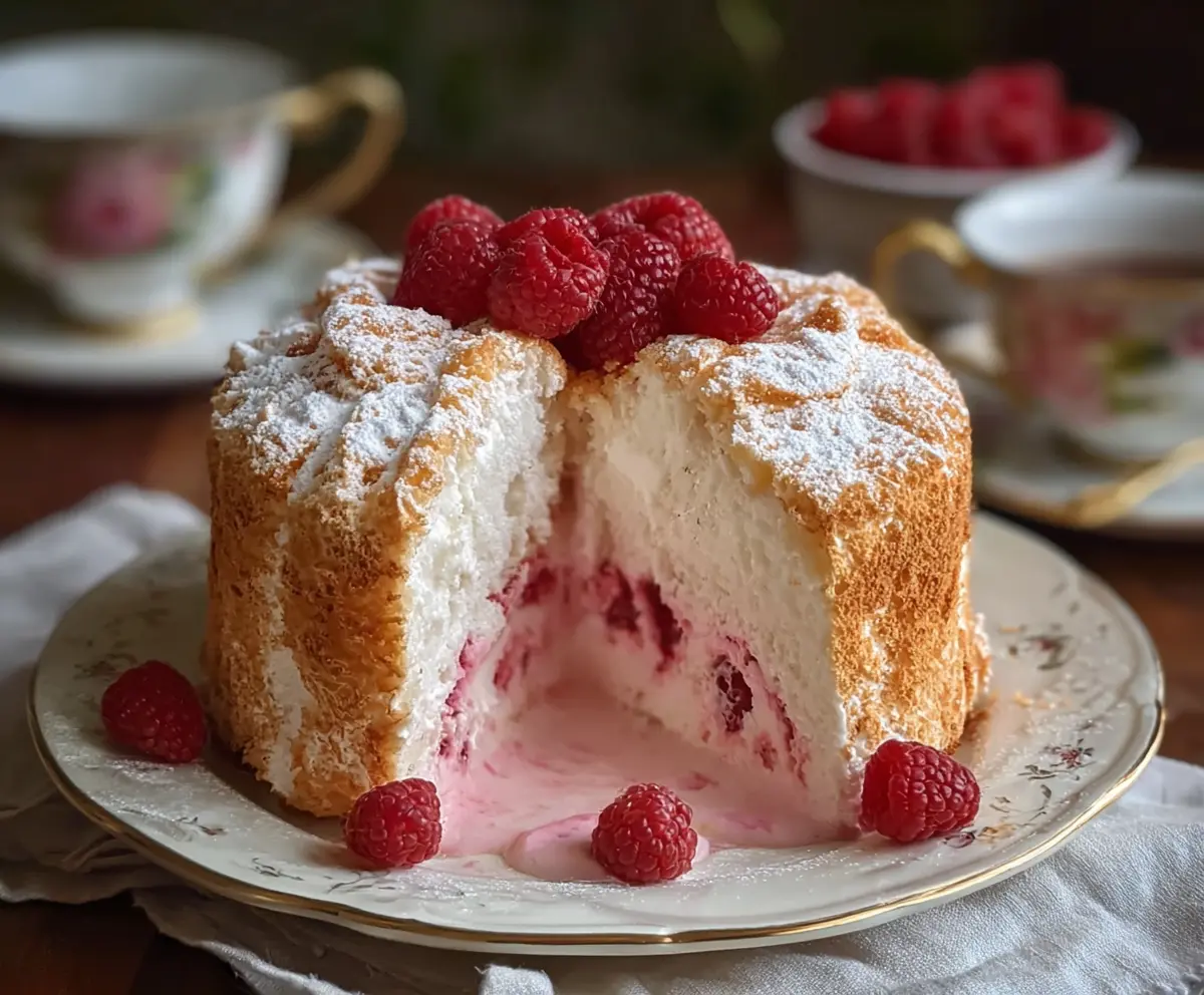 Raspberry Angel Food Cake
