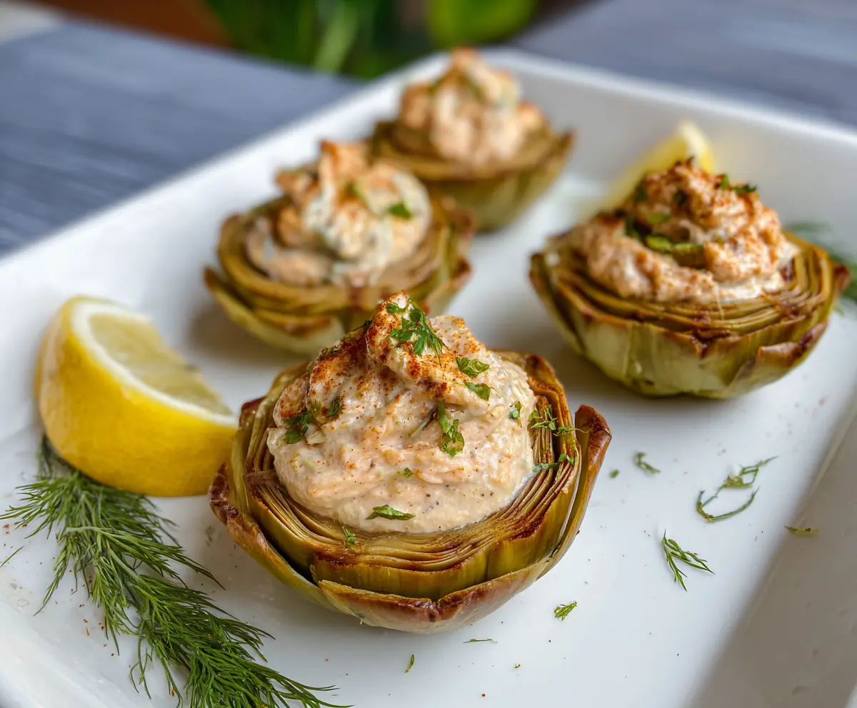 Salmon Patê Stuffed Artichokes
