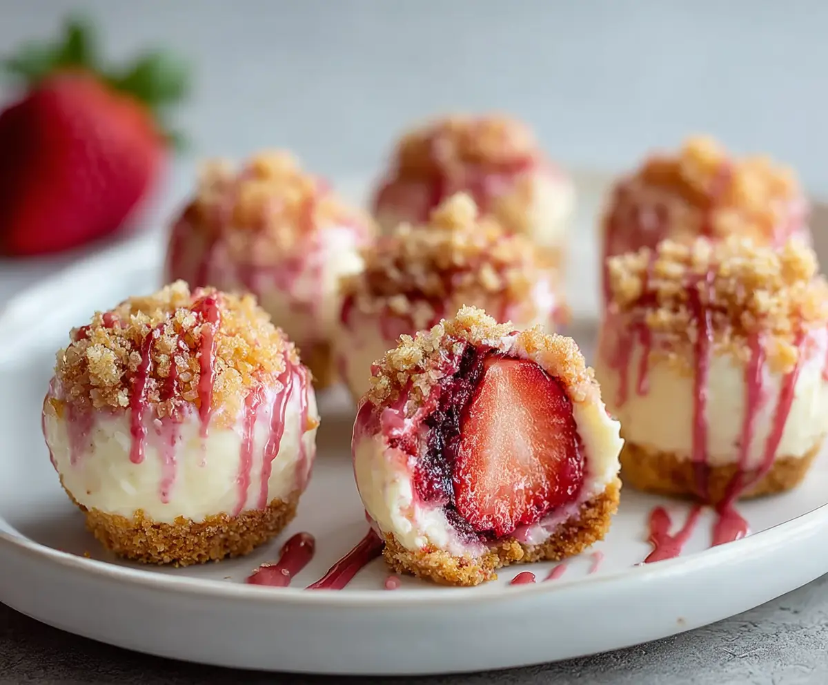 Strawberry Crunch Cheesecake Bites