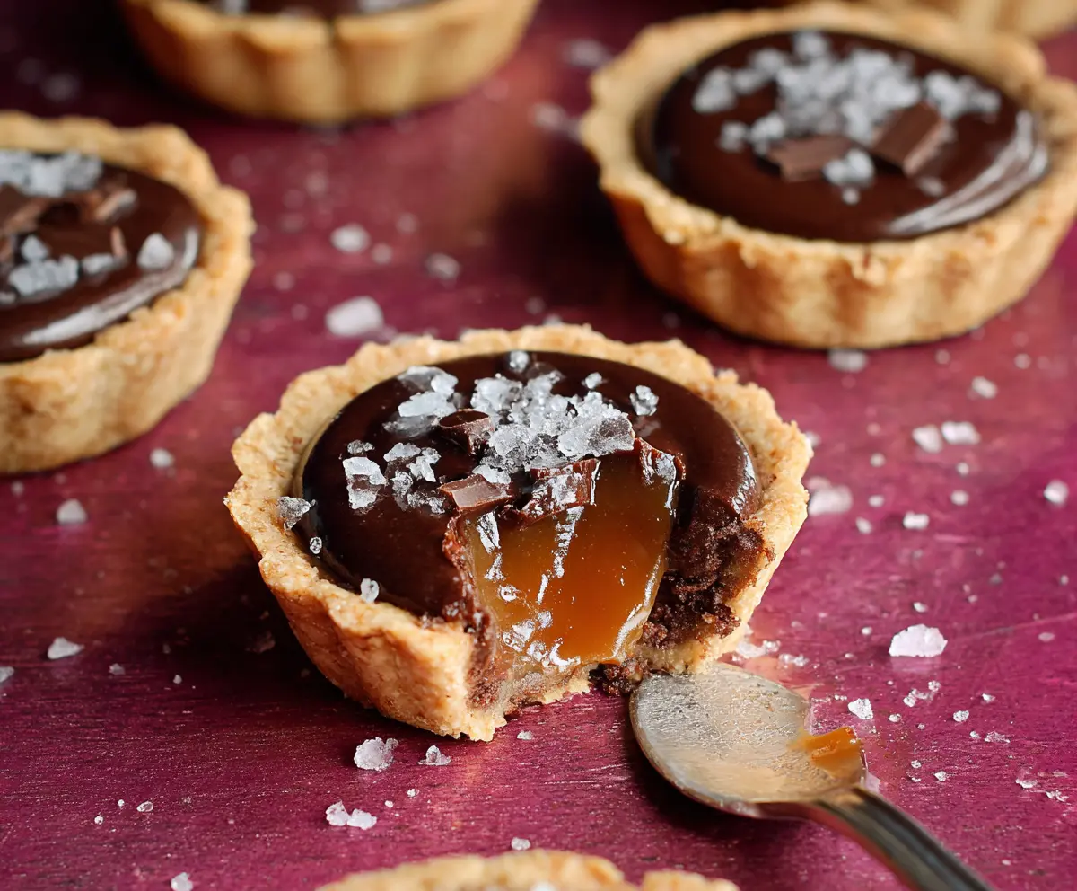 Gluten-Free Dark Chocolate Caramel Tarts