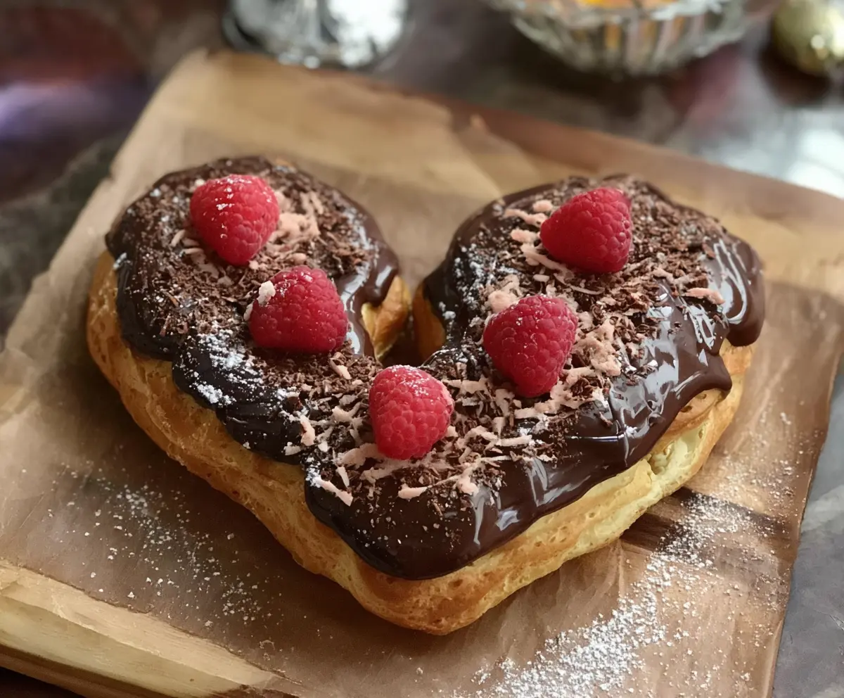 Heart-Shaped Chocolate Éclairs