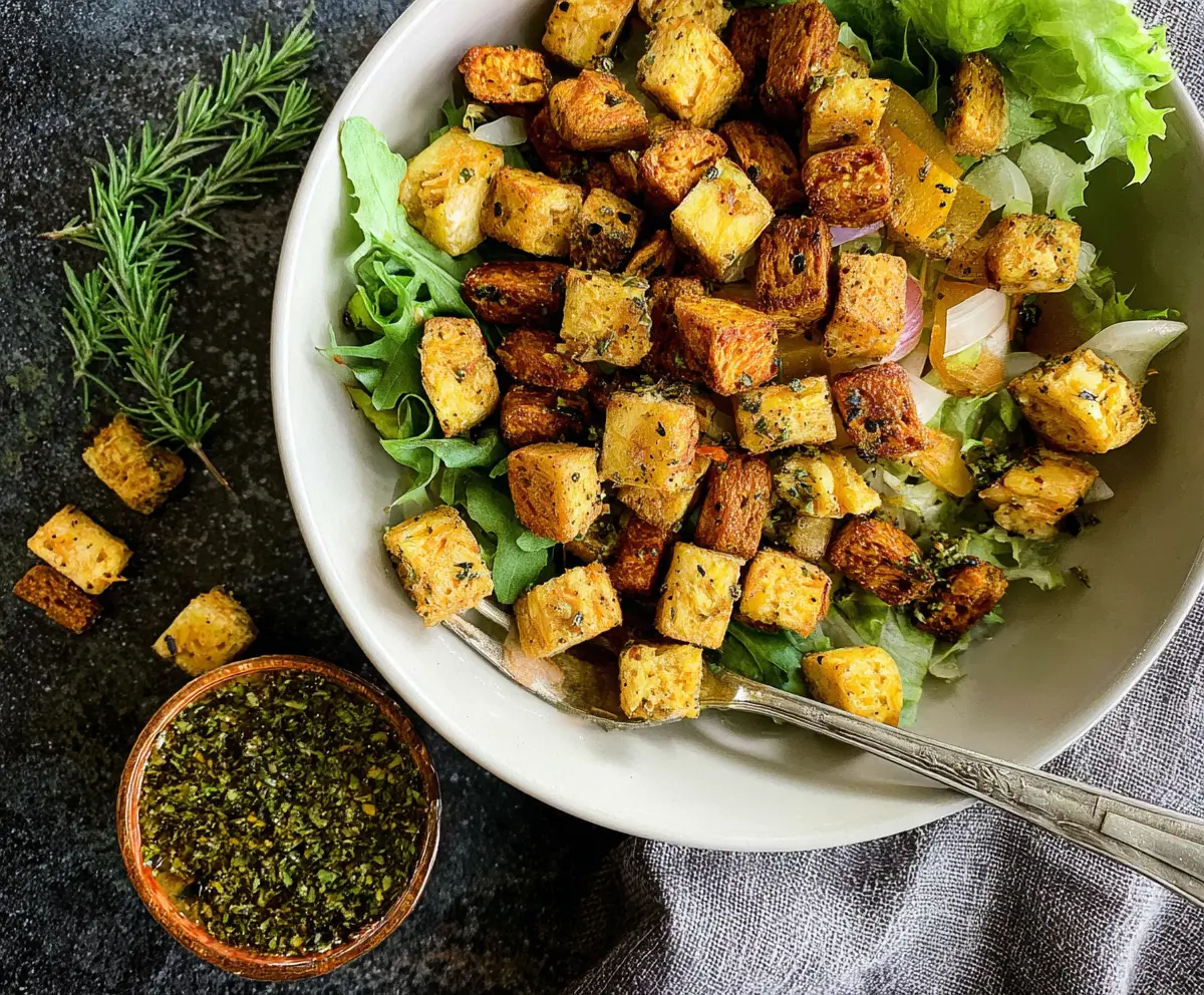 Herby Plantain Croutons