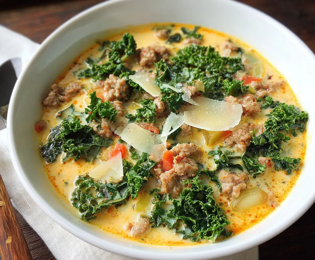 Paleo Creamy Dreamy Sausage and Kale Soup