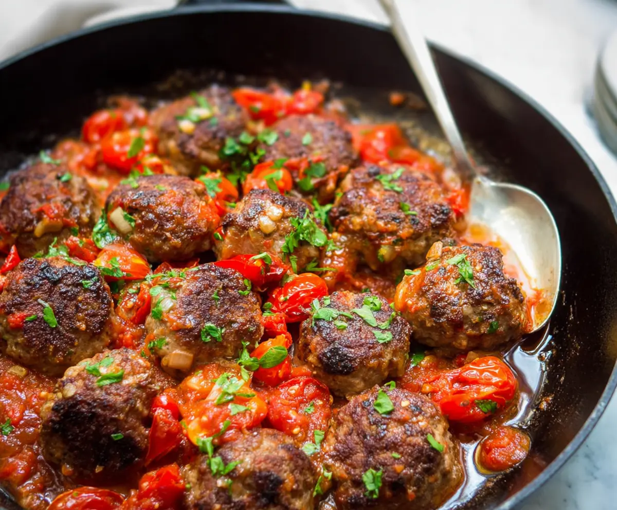 Spanish Meatballs with Cherry Tomato Sauce