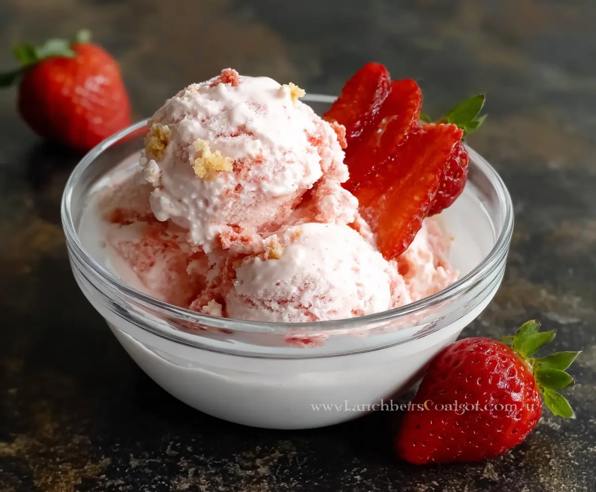 Delicious Strawberry Cottage Cheese Ice Cream serving as a high-protein, low-carb healthy dessert.