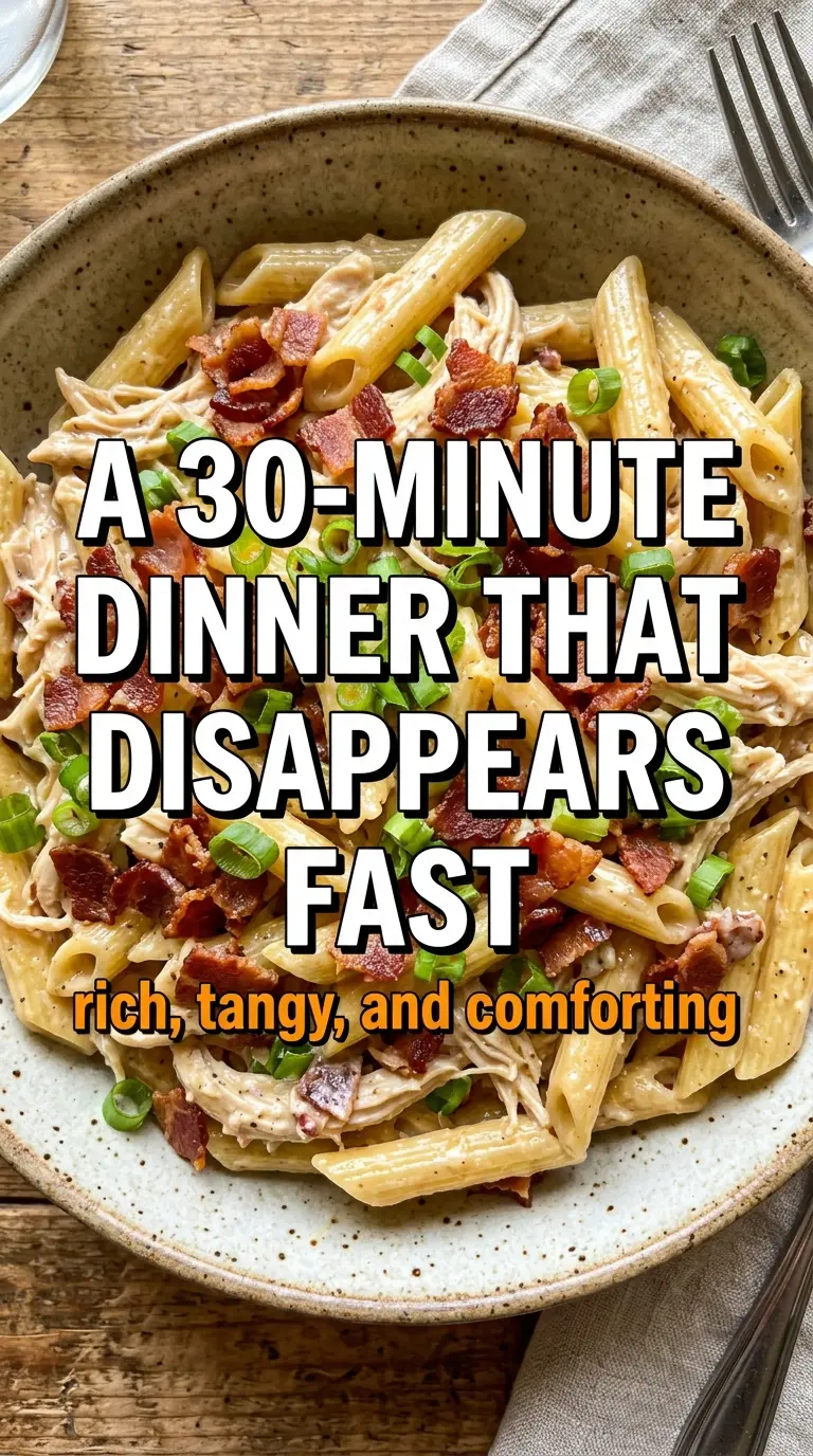 Crack Chicken Penne creamy bacon ranch pasta