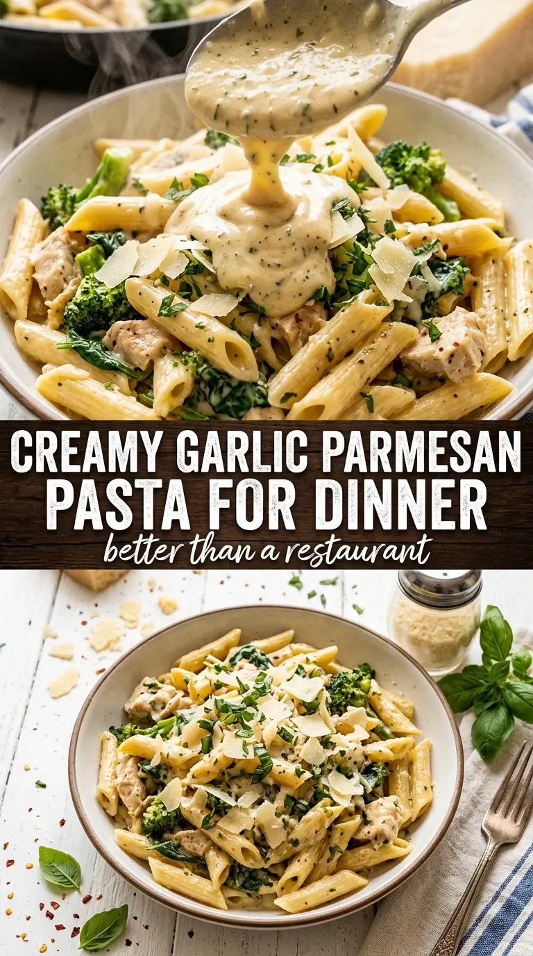 Garlic Parmesan Chicken Pasta creamy garlicky comforting