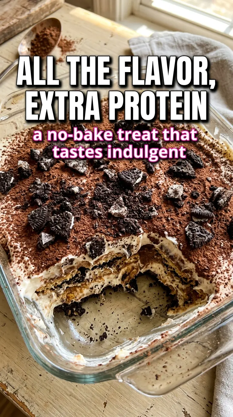Healthy Oreo tiramisu creamy layered no-bake dessert