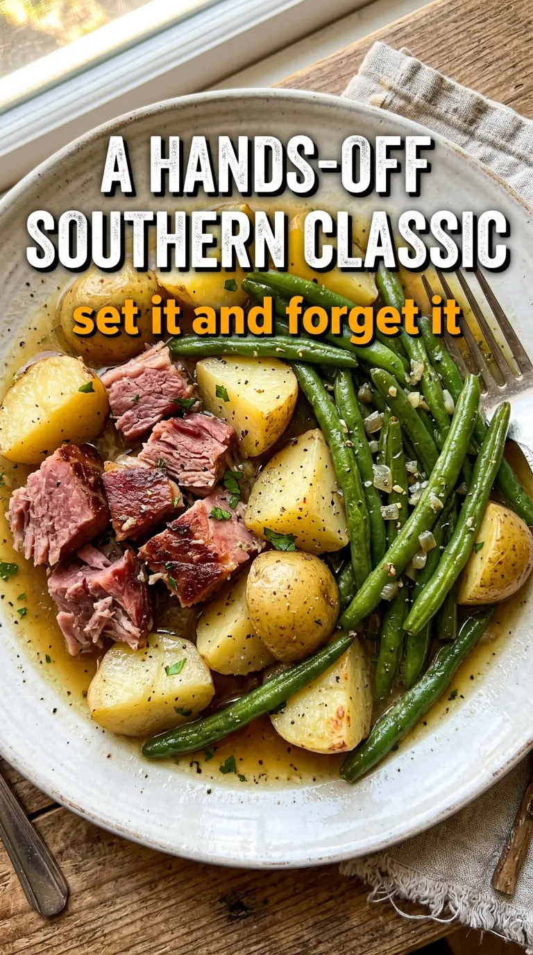 Slow Cooker Ham, Potatoes and Green Beans