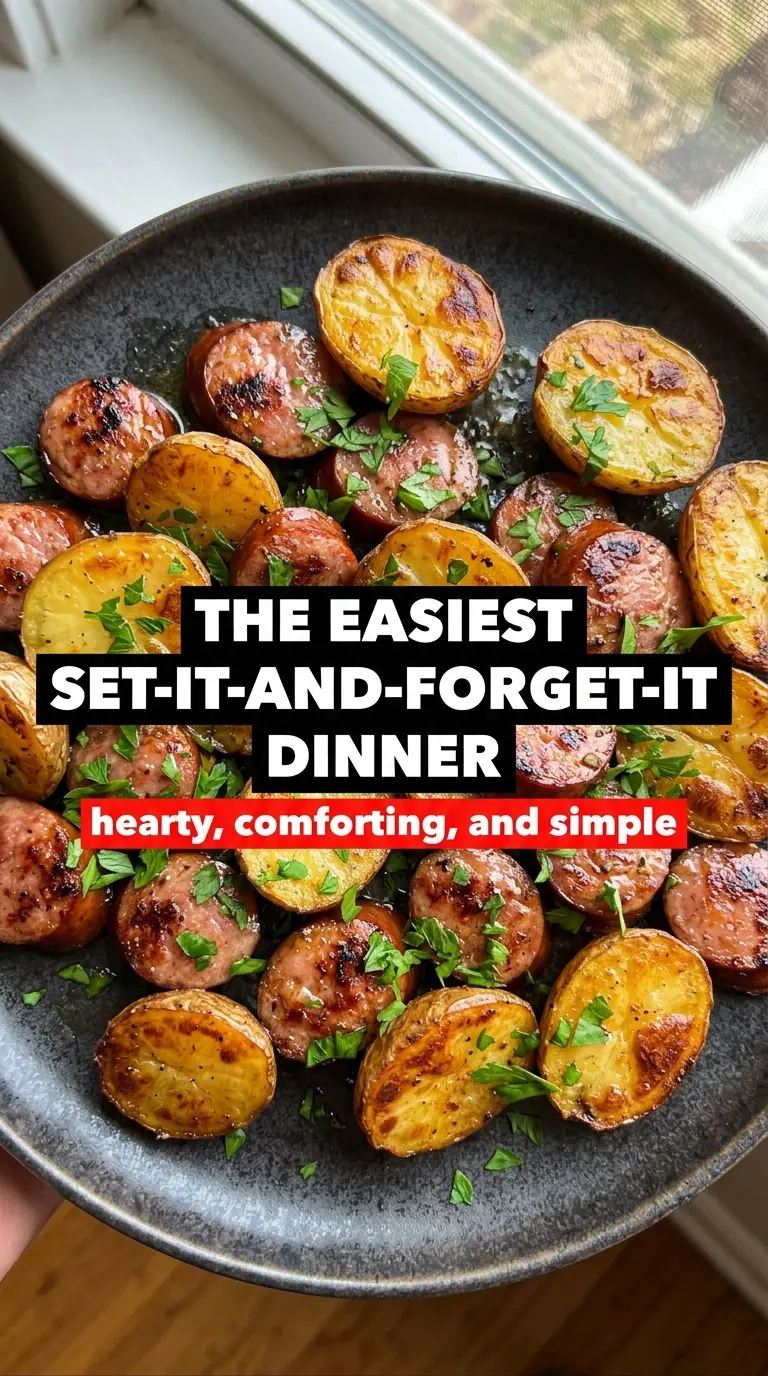 Slow Cooker Sausage and Potatoes smoky tender garlic butter