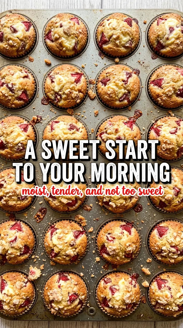 Strawberry Cream Cheese Muffins, bakery-style, creamy center