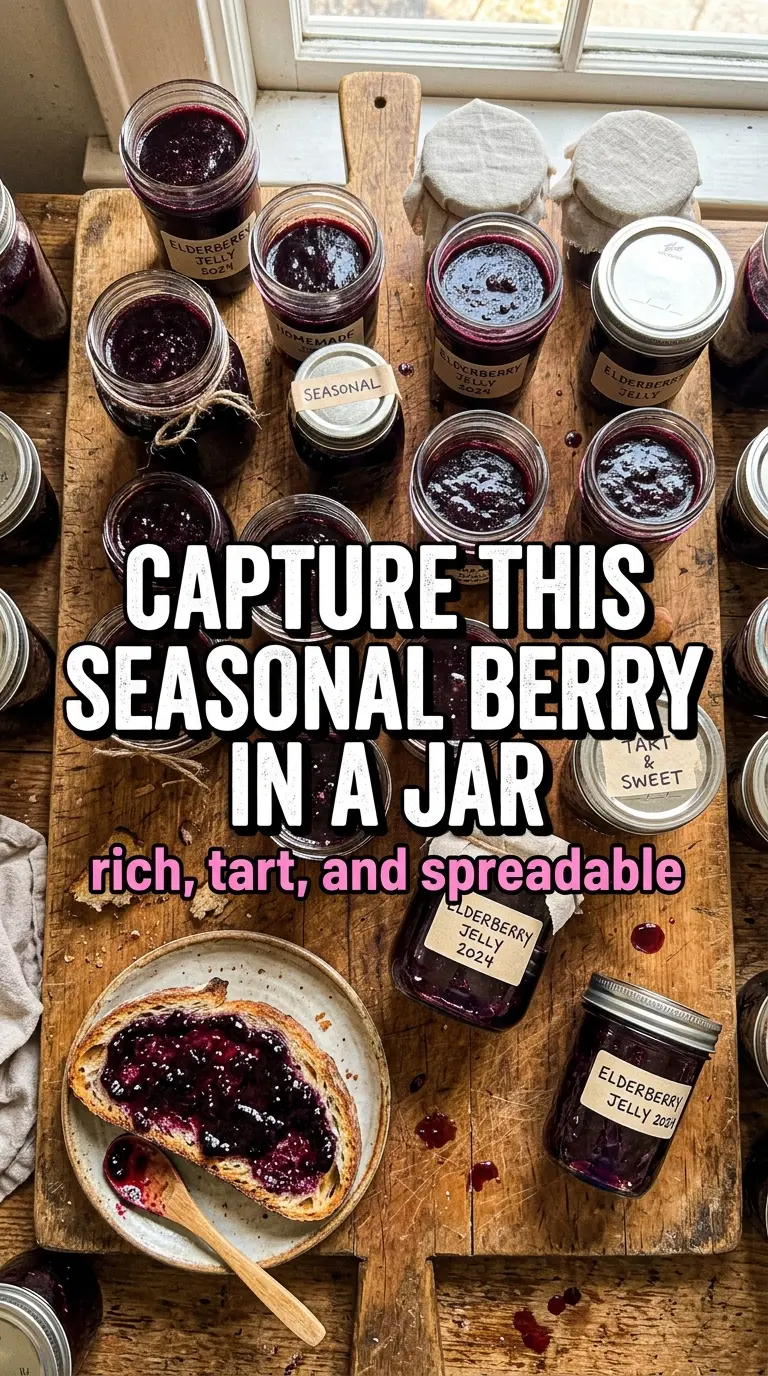 elderberry jelly glossy tart-sweet spreadable