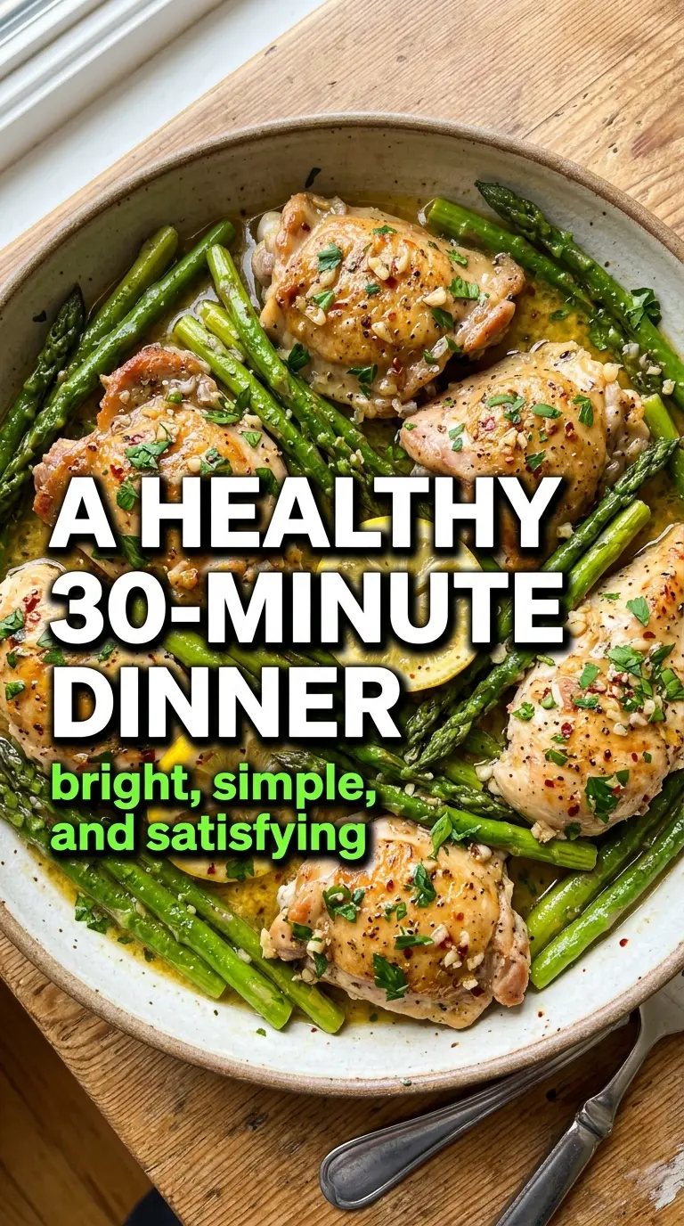 Lemon Chicken And Asparagus Foil Packets with garlic, tender asparagus, bright citrus