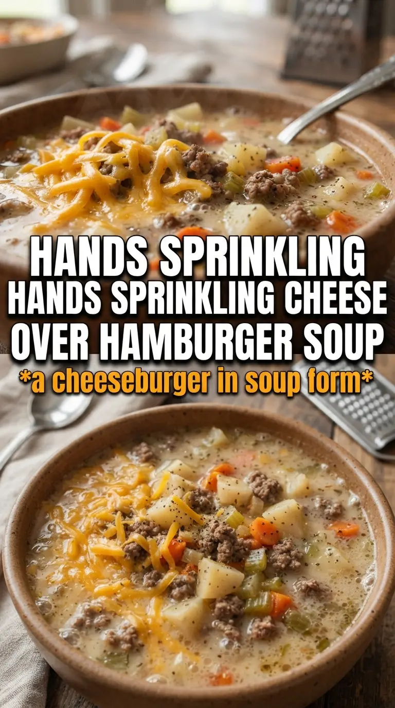 Cheesy Hamburger Potato Soup hearty creamy