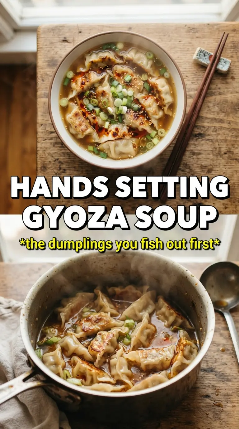 Gyoza Soup clear broth dumplings bok choy