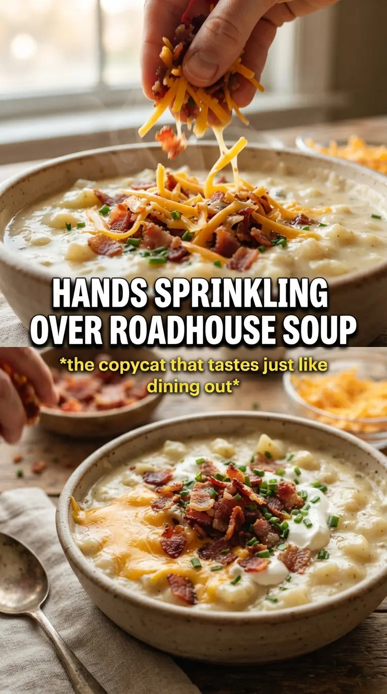 Logan's Roadhouse Potato Soup creamy bacon cheddar
