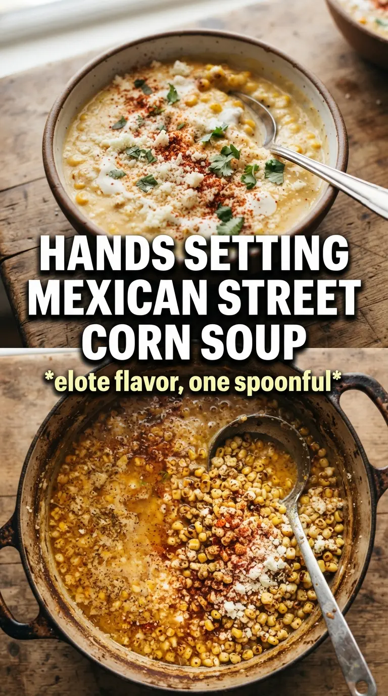 Mexican Street Corn Soup creamy charred cheesy